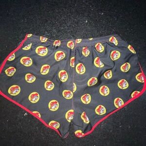 UEC BUC-EE’S BLACK BEAVER WITH BASEBALL HAT ON PRINT GYM SHORTS LINED SZ M